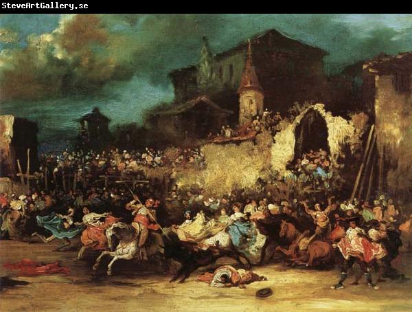 Eugenio Lucas Velazquez Village Bullfight